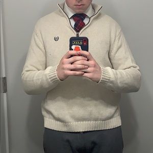 Chaps quarter zip cream